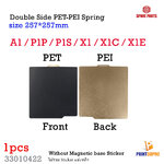 3D Part 257x257 Double sided Spring Steel Sheet Smooth PET +Texture PEI For Bambu lab x1 Build Plate 3D Printer Part