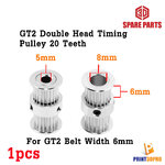 GT2 Double Head Timing Pulley 20 Teeth ID 5/8mm 6mm Width Timing Pulley for GT2 Timing Belt Width6mm