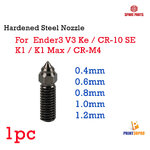 3D Part Hardened Steel Nozzle For K1 , K1 max Ender3 v3 Ke , CR-M4 , etc
