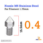 3D Printer Part M6 thread Stainless Steel Nozzle 0.4mm