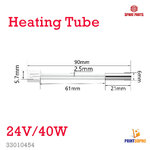 3D Printer Part Heating Tube 6x20mm Cartridge Heater 24V 40W 60mm cable length with XH2.54-2pin