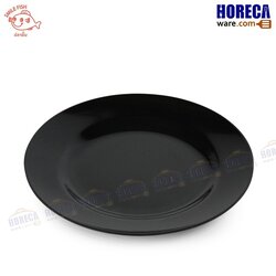 จานกลมตื้น 6.5 นิ้ว [สีดำ] ตราปลายิ้ม