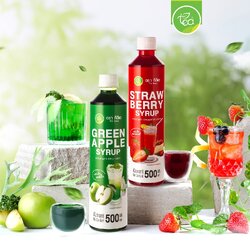 ไซรัปแอปเปิ้ล ไซรัปสตรอว์เบอร์รี่ 500 ml ตรา ทีอีเอ ไซรัปผลไม้ แต่งกลิ่น Syrup