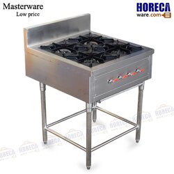 Western stove, 4 burners, KB4, cast iron front, grade 201, 70x75x85+wing 15, Masterware brand