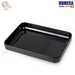 [สีดำ] กระบะชาบูเหลี่ยม6x8นิ้ว ปลายิ้ม