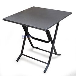 โต๊ะโค้ก โต๊ะเบียร์ ขาพับแบบจตุรัส สีดำเมทัลลิก 70x70ซม. ตราเอ็นเอฟ