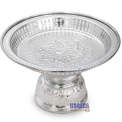 Rattanakosin tray, silver color, 26 cm, Goose brand
