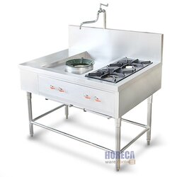 Western stove, 2 burners + water stove kb5-1 burner, rest on the left, total length 110cm, Masterware brand.