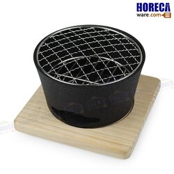 เตาปิ้งย่างกลมมินิสีดำ 14ซม. ฮานะ