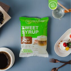 น้ำเชื่อมใส น้ำหวาน ไซรัป น้ำเชื่อมสำเร็จรูป น้ำเชื่อมถุงเติม น้ำเชื่อมฟรุกโตส ไซรัปใส เครื่องดื่ม Fast Dissolving Syrup 860ml/ถุง ตรา ทีอีเอ
