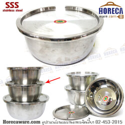 Stainless steel enamelware, lid 22 cm. Three S. [3s-43044]