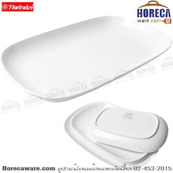 จานเปลเหลี่ยม ใบบัว 13 นิ้ว Flowerware [fl-p817-13]