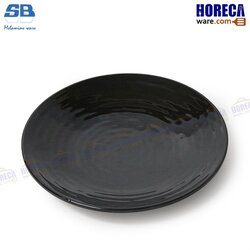 จานกลมมีลอนลายคลื่น 8นิ้ว [สีดำ] เอสบี