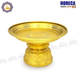 Thai pattern Khanto tray, 24 cm, gold color, seal