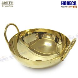 กระทะหล่อสองหูทองเหลือง 7นิ้ว (รุ่นประหยัด) สมิทธ์