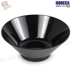 [สีดำ] ชามกลมปากบานทรงญี่ปุ่น 8.5 นิ้ว ปลายิ้ม