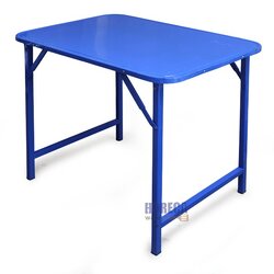 โต๊ะพับ โต๊ะซีฟู้ด ขาเหลี่ยมสวิง 3ฟุต 90ซม. สีน้ำเงิน ตราเอ็นเอฟ