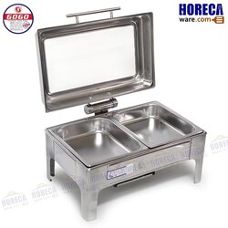 ชุดอ่างอุ่นอาหารคู่ ฝาโช้ค ช่องกระจก โกโก-อ่างอุ่น