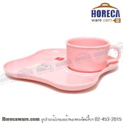 ชุดอาหารว่าง สีชมพู ซุปเปอร์แวร์ [spw-pk-tc610]