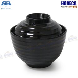 ถ้วยมิโซะมีลอน 4นิ้ว [สีดำ] ปลายิ้ม