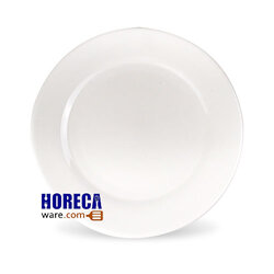 Plate, wings with a rim under the plate, 9", milk color, Fo Ceramic brand