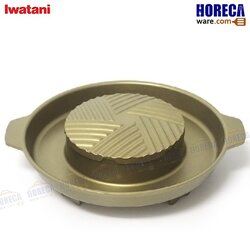 กระทะย่างเกาหลี 30ซม สีทอง เปิดฝาได้ วางบนเตาปิคนิค อิวาตานิ