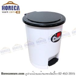 ถังผงขาเหยียบกลม สีขาว 6ลิตร นำง่าย [ng-541]