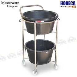 รถเข็นเคลียร์รถใส่ถังดำ 2 ใบ (นส.17+นส.8) แมสเตอร์แวร์