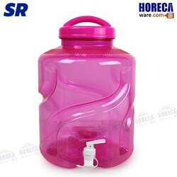 Clear bucket, pink, PET, 12 liters, with tap (x05) SR