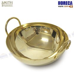 กระทะหล่อสองหูทองเหลือง 8นิ้ว (รุ่นประหยัด) สมิทธ์