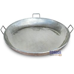 Two-handled iron pan, No. 48, shallow, Hualong brand