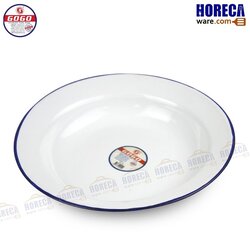 จานเคลือบ 22ซม. สีขาว โกโก