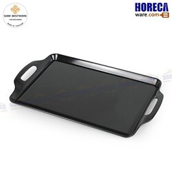 [ดำ] ถาดเสริ์ฟเหลี่ยมมีหู19นิ้ว ไทยเมลามีน