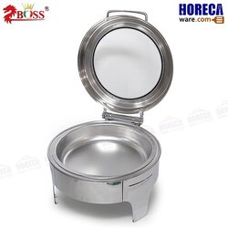 ชุดอุ่นอาหารทรงกลม ฝาปิดโช้คช่องกระจก บอส