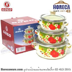Enamel double ears flower pot 12-14-16 COCO - Heated basin [gg-601dg-1]