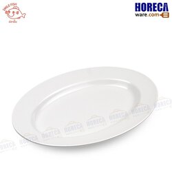Oval plate with rim [cream color] 8 inches, smiling fish