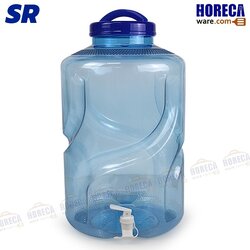 Clear blue tank, PET, 18.9 liters, with tap (X10), SR