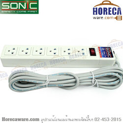 ปลั๊ก 6ช่อง 5m 10A 2500w โซนิค [snc-02-a6-0005]