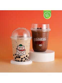 [CKM24] แก้วแคปซูล แก้วทรงU แก้วสกรีน พิมพ์ลาย ชาไข่มุก แก้ว16ออนซ์ แก้วพลาสติกสกรีนลาย แก้วPP ปาก95 บรรจุ 50ใบ/แถว