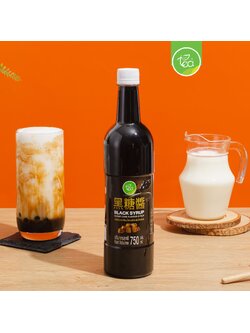 ไซรัปบราวน์ชูก้าร์ เข้มข้น 750 ml ไซรัปน้ำตาลดำ แบล็คไซรัป ซอสบราวน์ชูก้าร์ BrownSugar BlackSugar น้ำเชื่อม ชานมไข่มุก