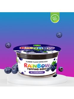 มุกป๊อป ไข่มุกป๊อป บลูเบอร์รี่ 130 กรัม เรนโบว์ป๊อปปิ้ง ป๊อปปิ้งโบบา เม็ดป๊อป Rainbow Popping Boba Blueberry ตรา ทีอีเอ