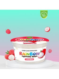มุกป๊อป ไข่มุกป๊อป ลิ้นจี่ 130 กรัม เรนโบว์ป๊อปปิ้ง ป๊อปปิ้งโบบา เม็ดป๊อป Popping Boba Lychee ตรา ทีอีเอ
