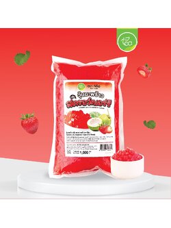 วุ้นมะพร้าว เม็ดเล็ก วุ้นในน้ำเชื่อม วุ้นสตรอว์เบอร์รี่ 1 kg วุ้นท็อปปิ้ง วุ้นเครื่องดื่ม Cococut Jelly Strawberry ตรา ทีอีเอ