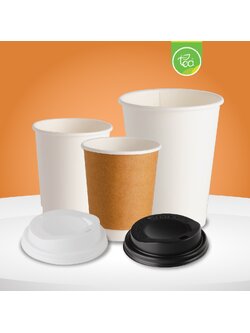 แก้วกระดาษ แก้วกระดาษร้อน-เย็น แก้วกาแฟ แก้วกระดาษสีขาว แก้วกระดาษคราฟ แก้วกระดาษไม่มีหูจับ 50ใบ/แถว