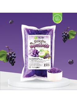 วุ้นมะพร้าว เม็ดเล็ก วุ้นในน้ำเชื่อม วุ้นองุ่นเคียวโฮ 1 kg วุ้นท็อปปิ้ง Cococut Jelly KyehoGrape Flavor ตรา ทีอีเอ