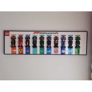 Display frame สำหรับ LEGO Speed Champion F1 10 คัน (สีขาว)