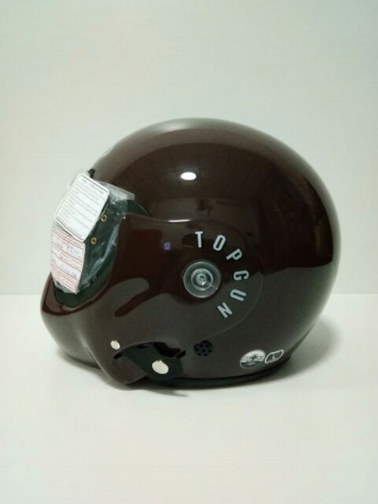 🔥หมวกกันน็อคTOPGUN สีน้ำตาลเงา