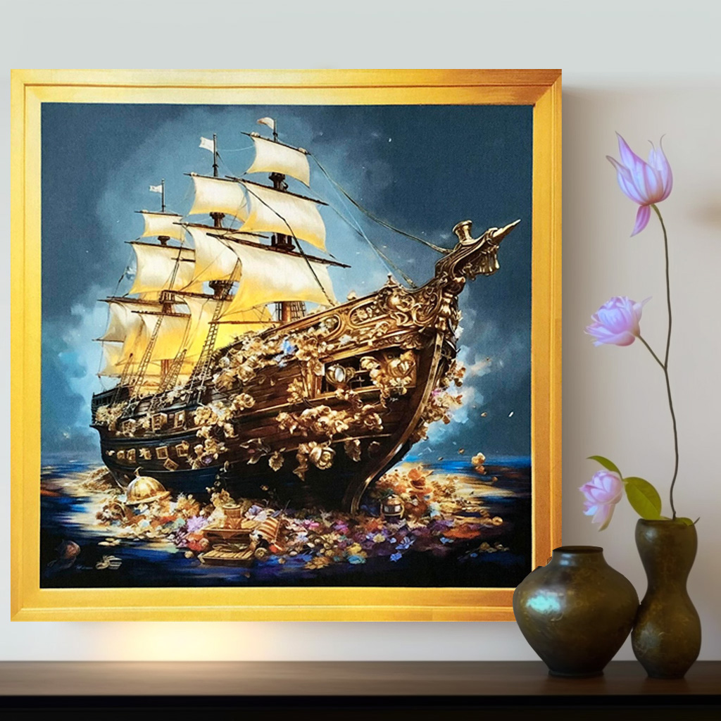ศิลปะภาพพิมพ์เรือสำเภาขนทรัพย์ Junk_01