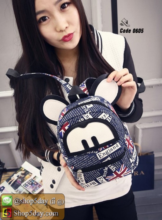 กระเป๋าสะพายผ้าใบ Mickey (ธงอเมริกัน)