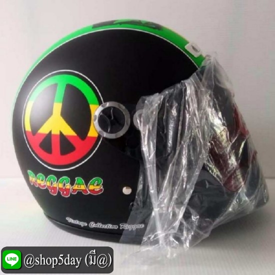 AVEX หมวกกันน็อคเต็มใบ รุ่น TEENAGE REGGAE สีดำด้าน แว่นดำ